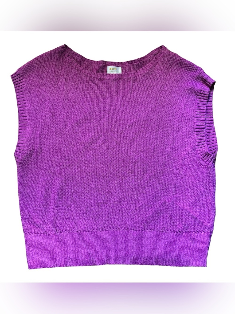 Anthropologie Maeve magenta sleeveless knit sweater vest Womens XL Extra Large
